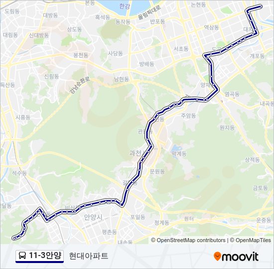 11-3안양 bus Line Map