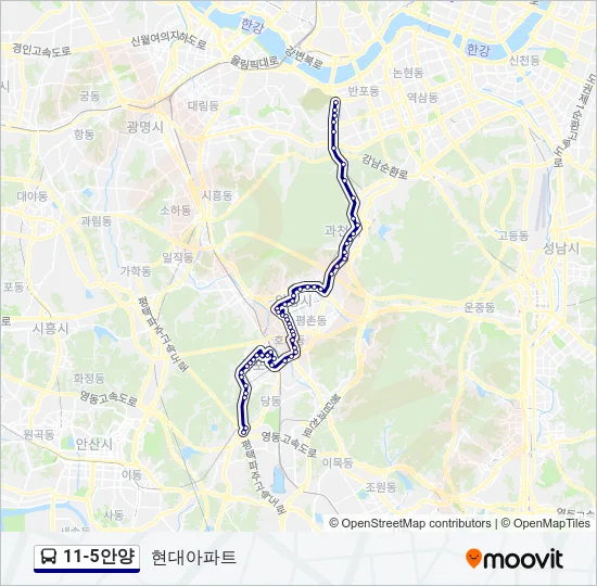 11-5안양 버스 노선 지도