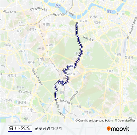 11-5안양 Bus Line Map
