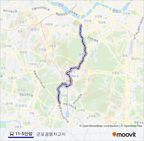 11-5안양 Bus Line Map