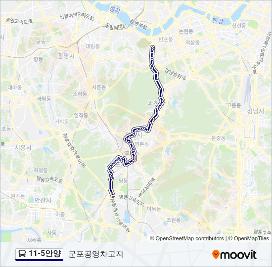 11-5안양 bus Line Map