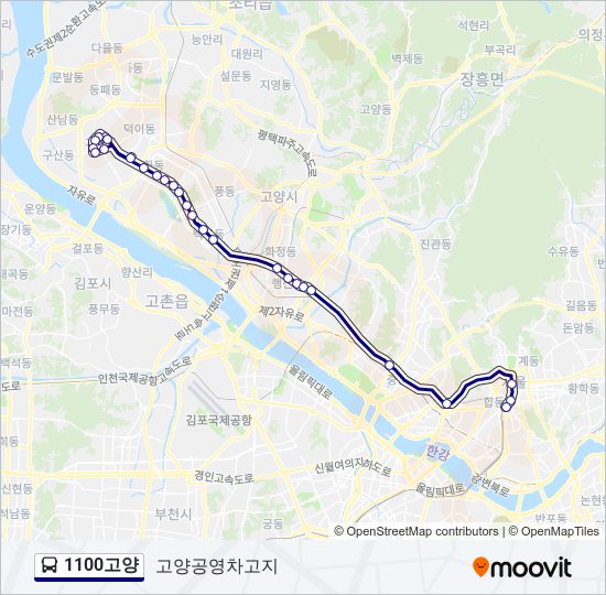 1100고양 bus Line Map