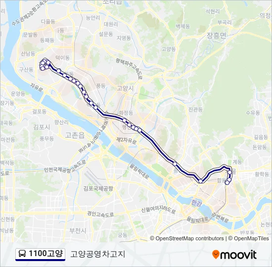 1100고양 Bus Line Map