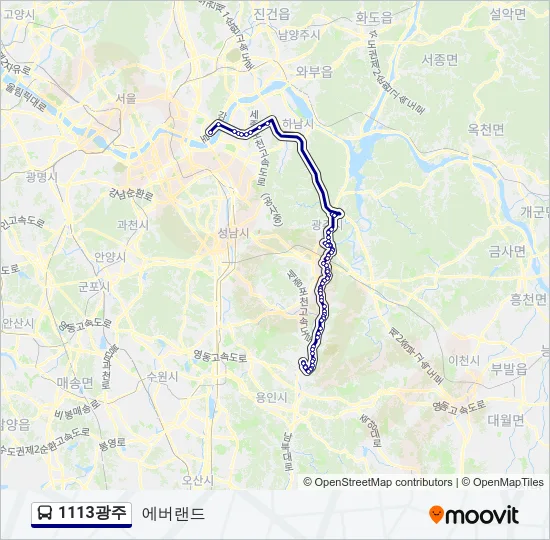 1113광주 버스 노선 지도