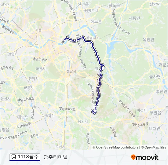 1113광주 버스 노선 지도