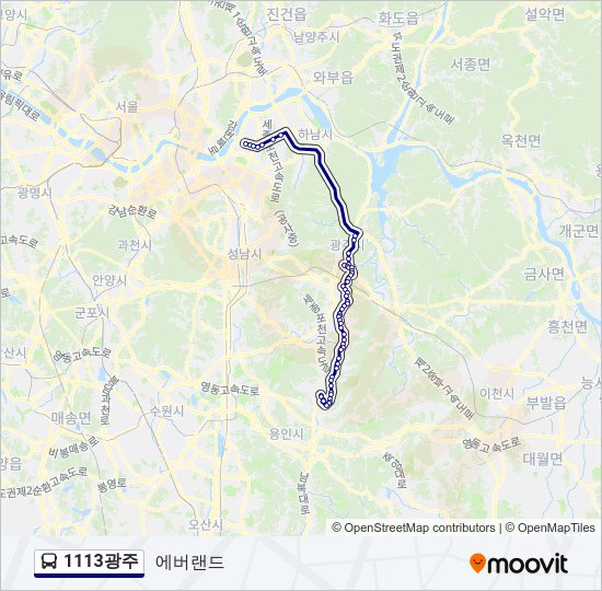 1113광주 버스 노선 지도