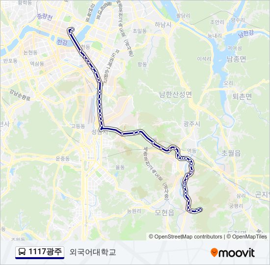 1117광주 bus Line Map