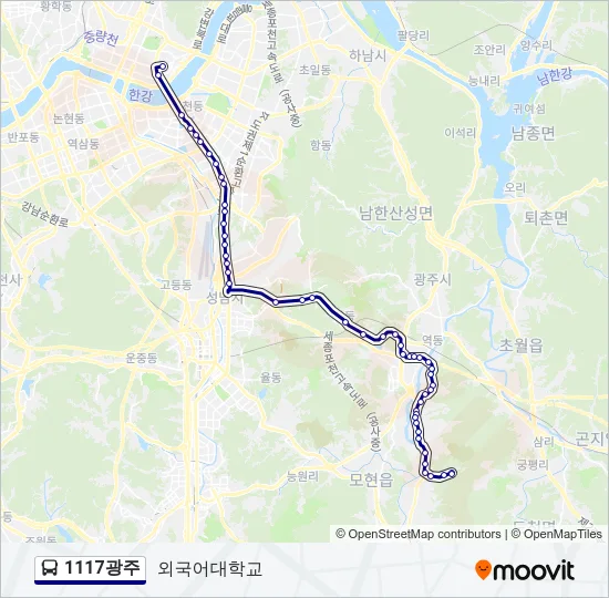 1117광주 버스 노선 지도