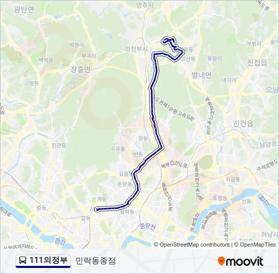 111의정부 Bus Line Map