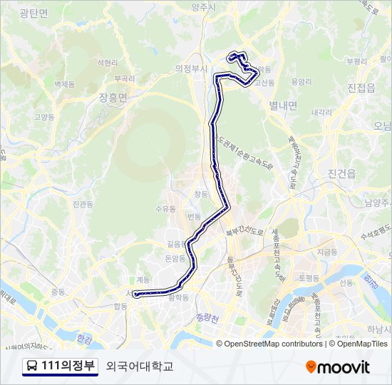111의정부 bus Line Map