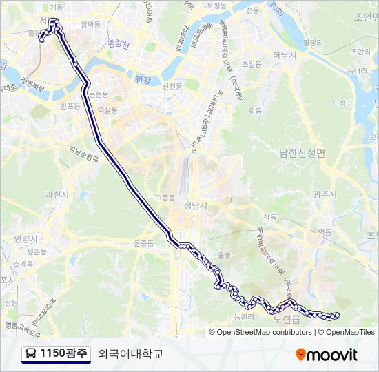 1150광주 버스 노선 지도