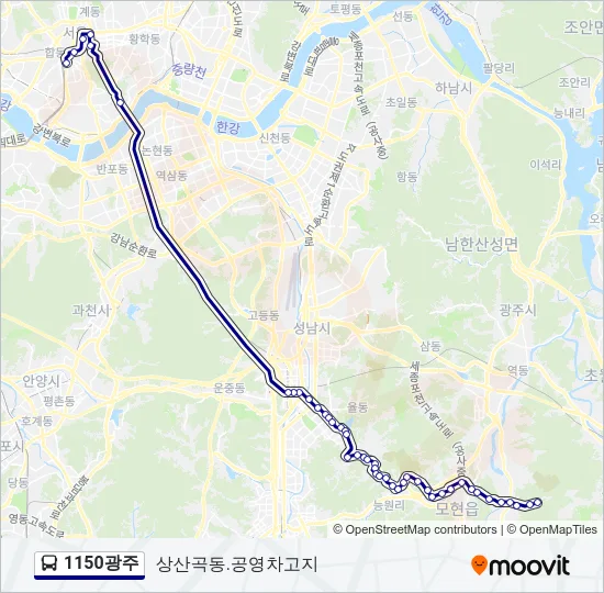 1150광주 버스 노선 지도