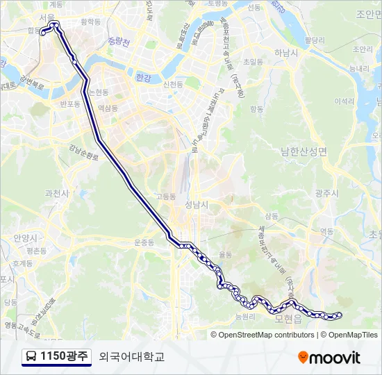 1150광주 버스 노선 지도