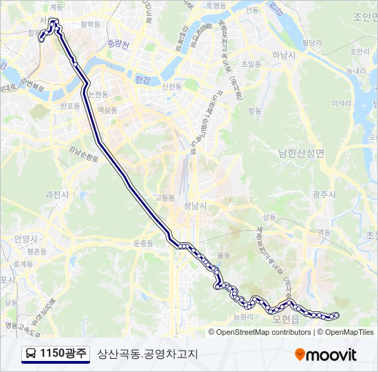 1150광주 bus Line Map