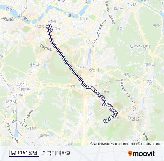 1151성남 버스 노선 지도