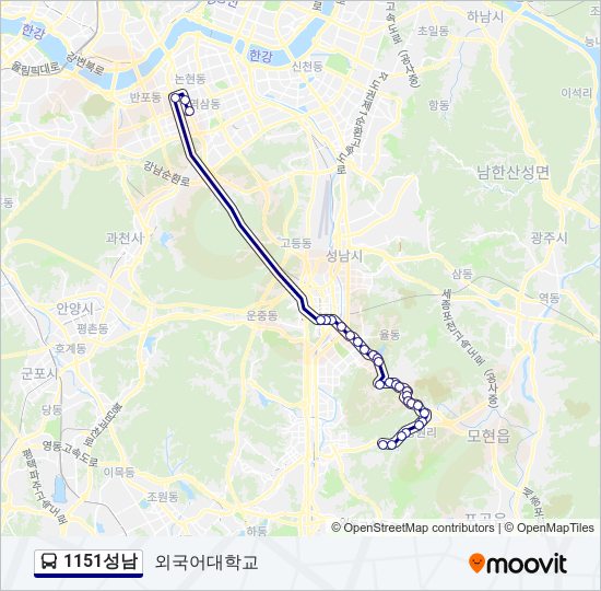1151성남 bus Line Map