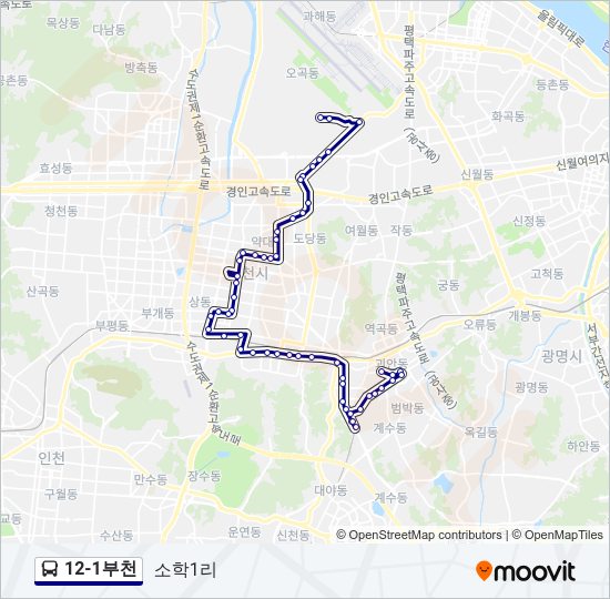 12-1부천 버스 노선 지도