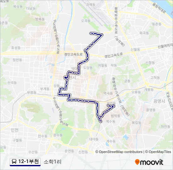 12-1부천 버스 노선 지도