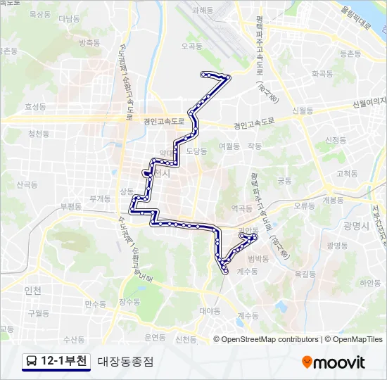 12-1부천 Bus Line Map