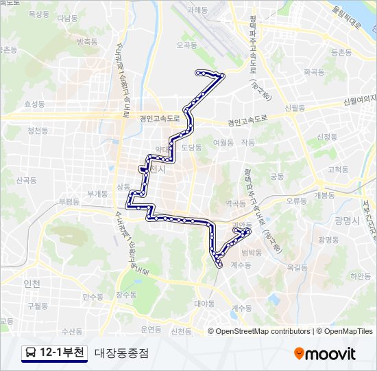 12-1부천 bus Line Map