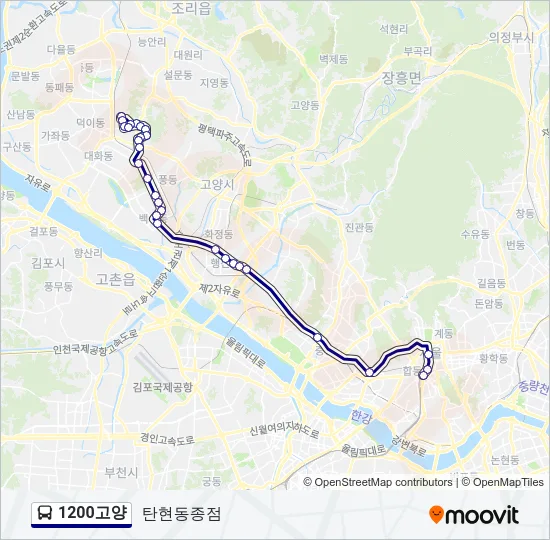 1200고양 Bus Line Map
