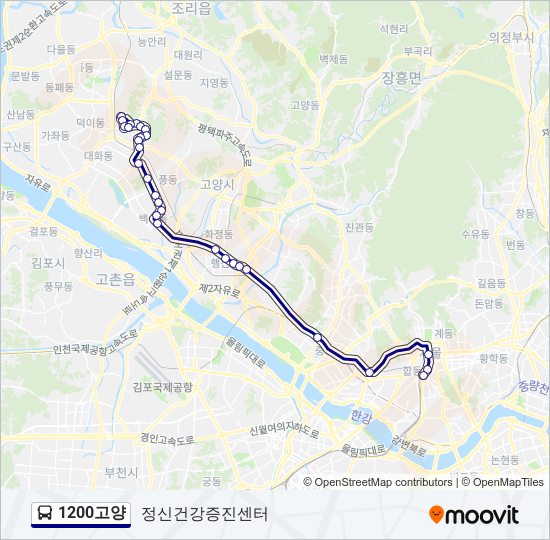 1200고양 bus Line Map