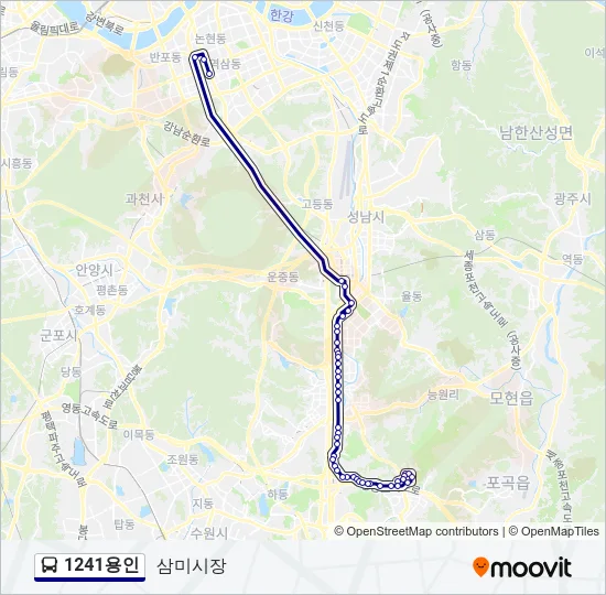 1241용인 버스 노선 지도