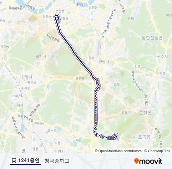 1241용인 버스 노선 지도