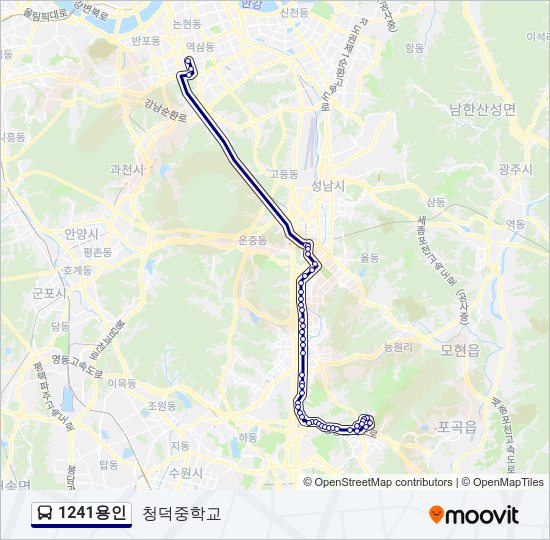 1241용인 버스 노선 지도