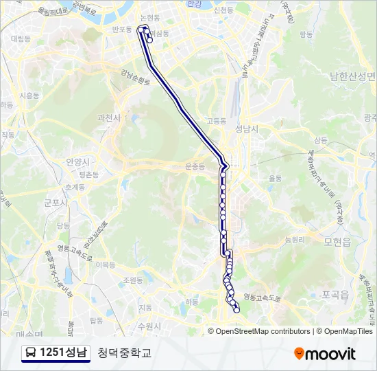 1251성남 버스 노선 지도
