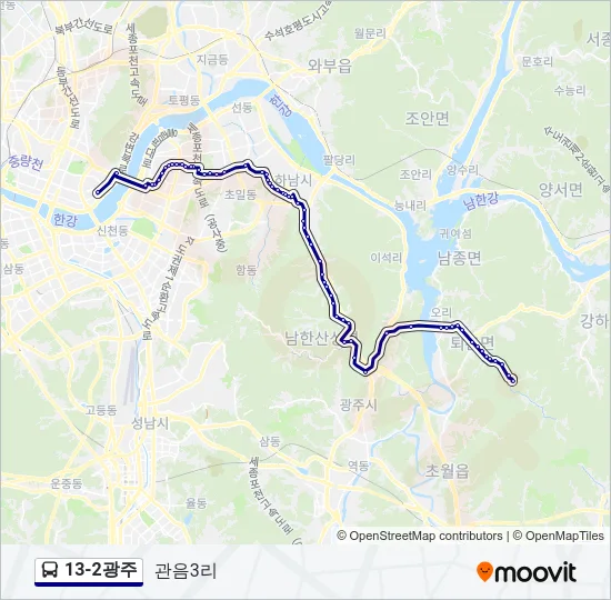 13-2광주 버스 노선 지도