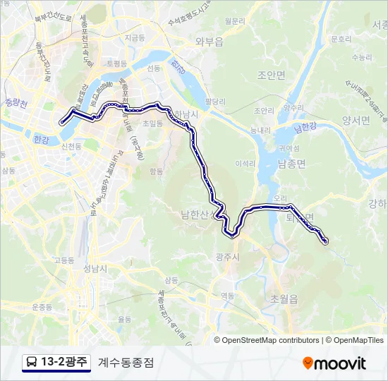13-2광주 Bus Line Map
