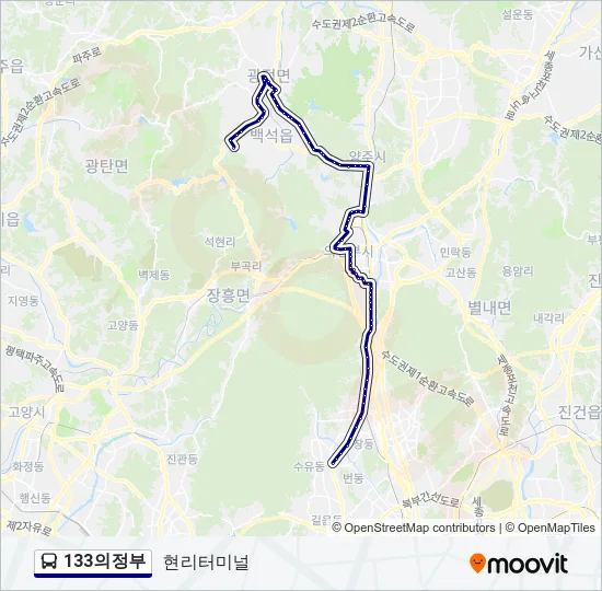 133의정부 Bus Line Map