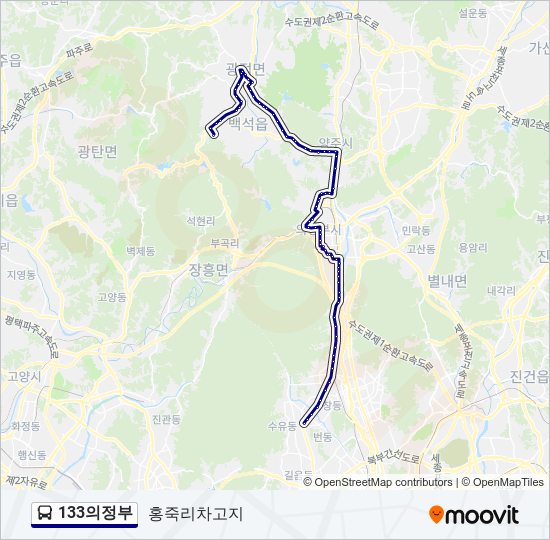 133의정부 bus Line Map