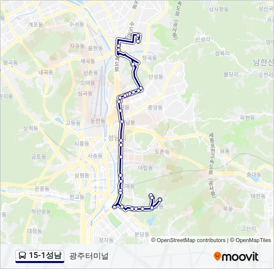 15-1성남 Bus Line Map