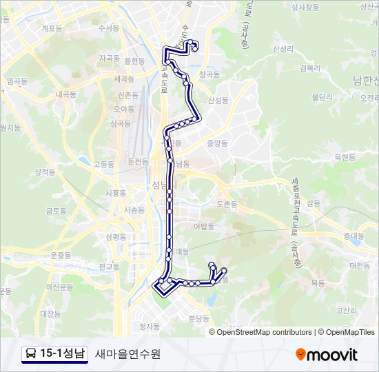15-1성남 bus Line Map