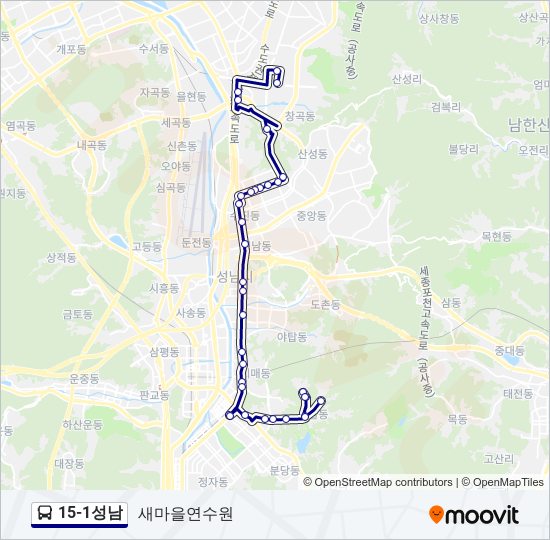 15-1성남 bus Line Map