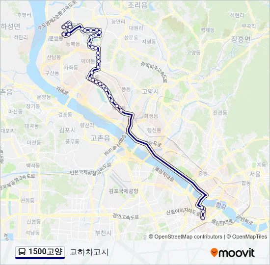 1500고양 Bus Line Map