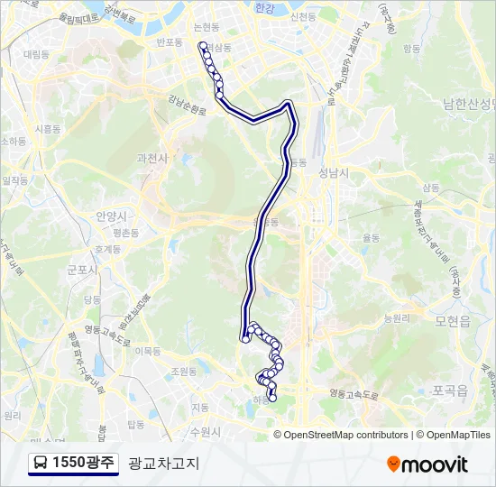 1550광주 버스 노선 지도