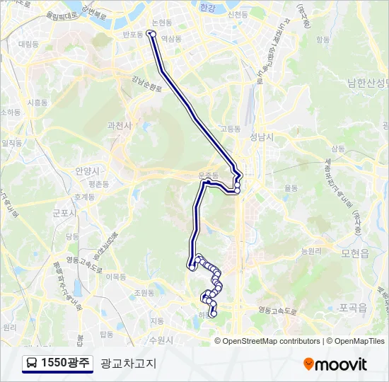 1550광주 버스 노선 지도
