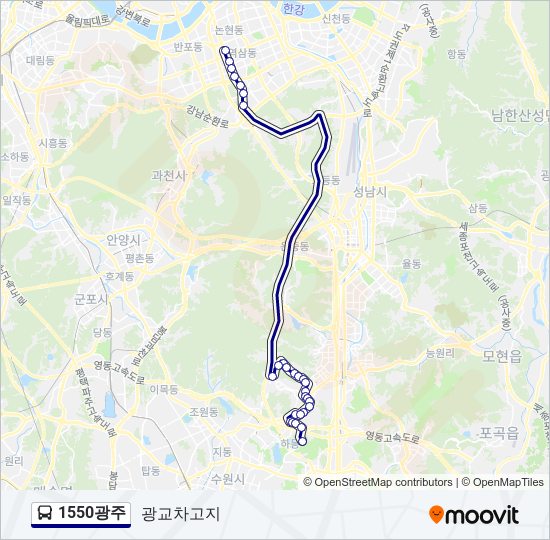 1550광주 bus Line Map