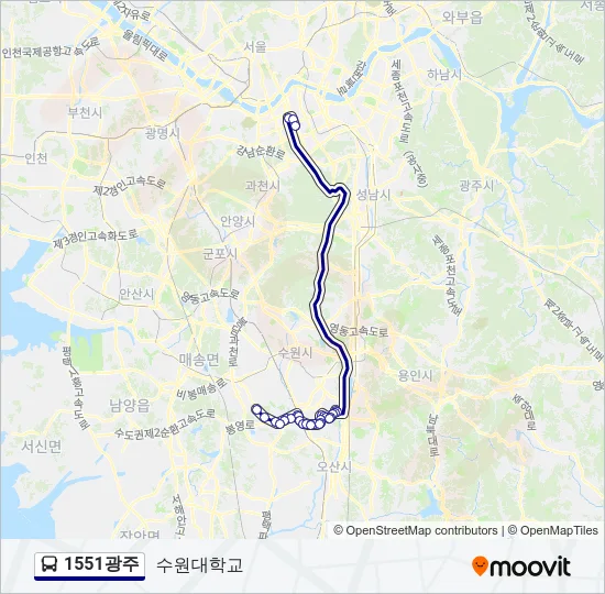 1551광주 버스 노선 지도