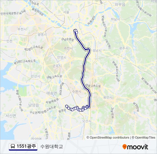 1551광주 bus Line Map