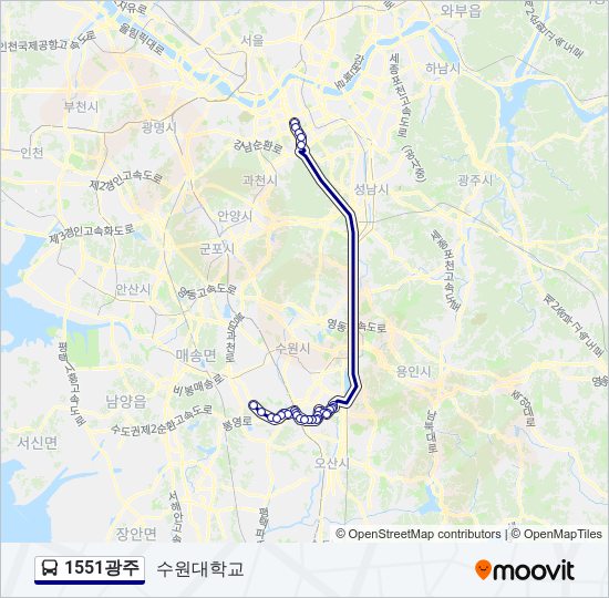 1551광주 bus Line Map