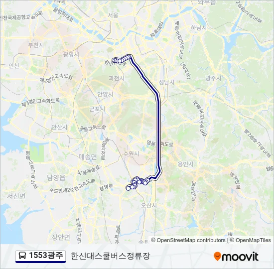 1553광주 버스 노선 지도