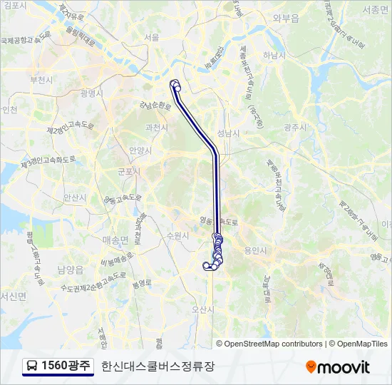 1560광주 버스 노선 지도