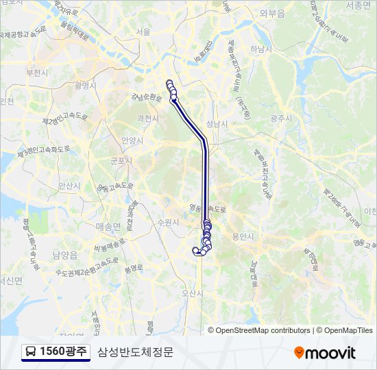 1560광주 버스 노선 지도