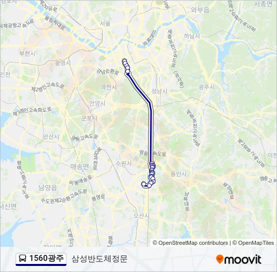 1560광주 버스 노선 지도