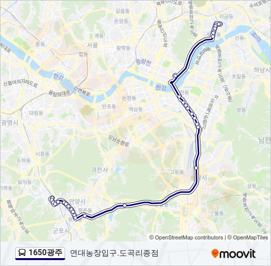 1650광주 버스 노선 지도