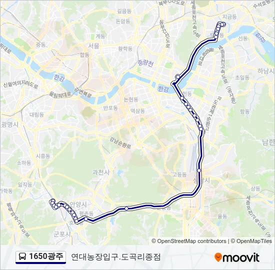 1650광주 버스 노선 지도